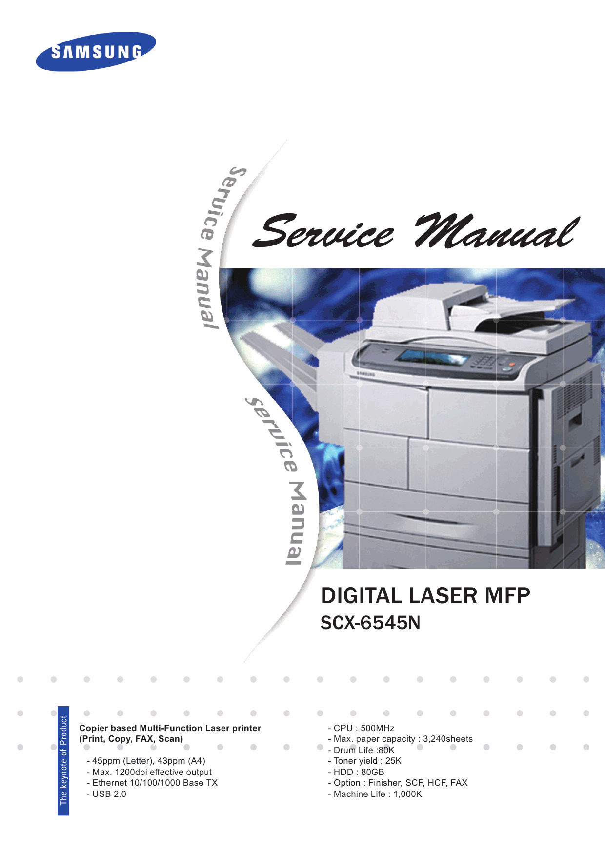 Samsung Digital-Laser-MFP SCX-6545N Parts and Service Manual-1